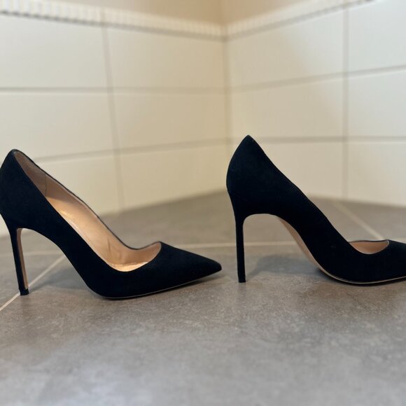 Manolo Blahnik BB Black Suede Pointed Toe Pumps Size EU 38 - Picture 5 of 9